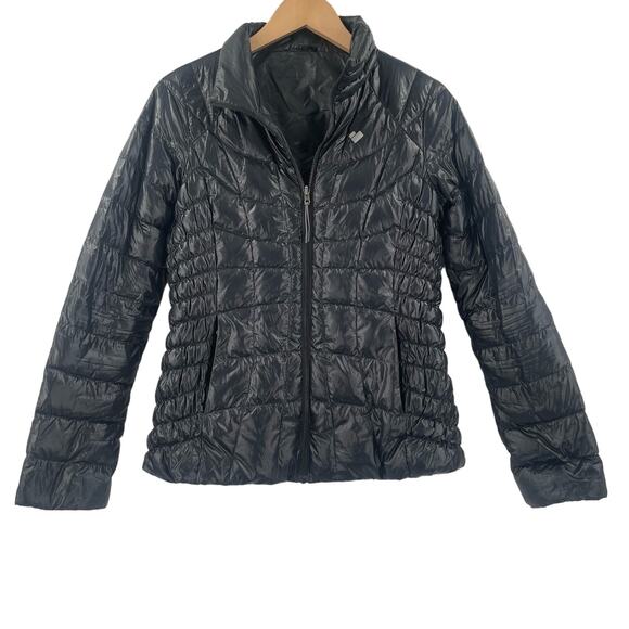 OBERMEYER Down Jacket Womens Size Small Coat Puffy Puffer Black Winter Light - Picture 3 of 16